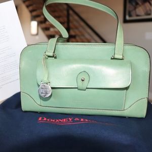 Dooney & Bourke Small East West Zip w/ Front Pocket Mint Green - Alto - Italian